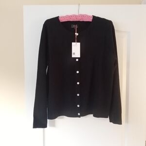 Quince Black Mongolian Cashmere Cardigan Large NWT